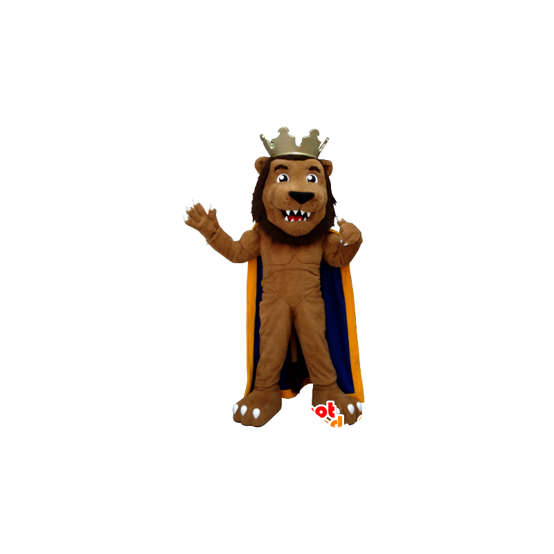 Leijona maskotti, pukeutunut kuningas - MASFR20379 - Lion Maskotteja