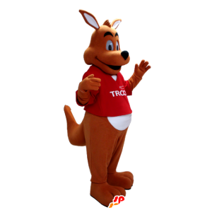 Anaranjado y blanco de la mascota canguro con una camisa roja - MASFR20386 - Mascotas de canguro