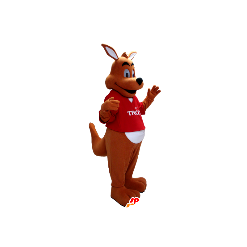 Anaranjado y blanco de la mascota canguro con una camisa roja - MASFR20386 - Mascotas de canguro Anaranjado y blanco de la mascota canguro con una camisa roja - MASFR20386 - Mascotas de canguro