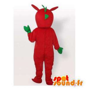 Mascot drago rosso e verde. Drago costume - MASFR006410 - Mascotte drago