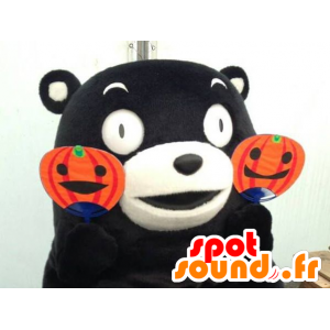 Mascotte d'ours noir et blanc - MASFR20388 - Mascotte d'ours