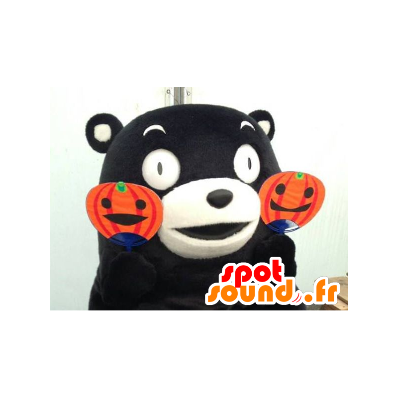 Mascotte d'ours noir et blanc - MASFR20388 - Mascotte d'ours