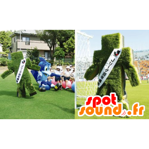 Hækmaskot, græs, formet som en snemand - Spotsound maskot