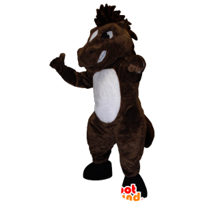 Hnědé a bílé koně maskot, špatný vzduch - MASFR20393 - kůň maskoti