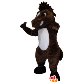 Hnědé a bílé koně maskot, špatný vzduch - MASFR20393 - kůň maskoti
