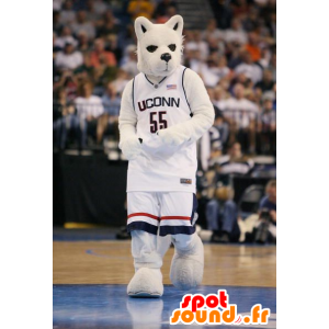 White and black wolf mascot - MASFR20394 - Mascots Wolf