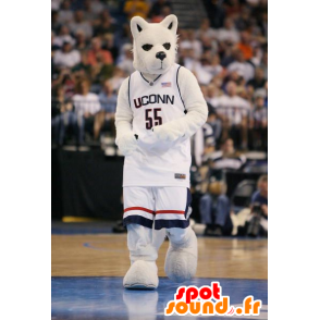 White and black wolf mascot - MASFR20394 - Mascots Wolf