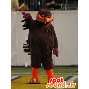 Brun og orange fuglemaskot - Spotsound maskot kostume