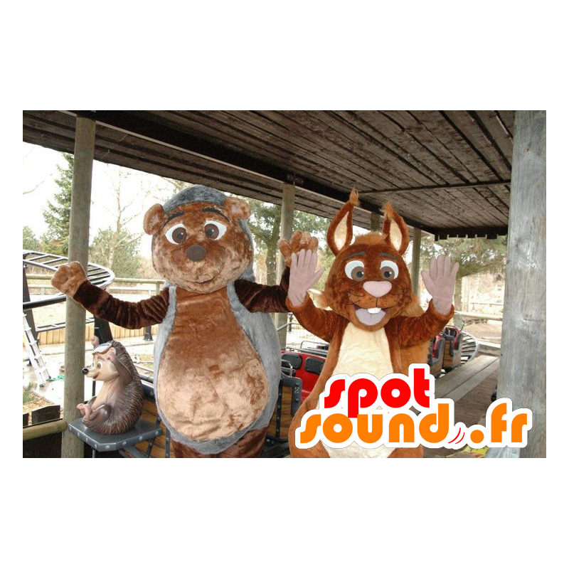 Pindsvin og egern maskotter - Spotsound maskot kostume