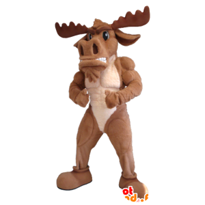 Moose mascot, brown caribou - MASFR20401 - Animals of the forest