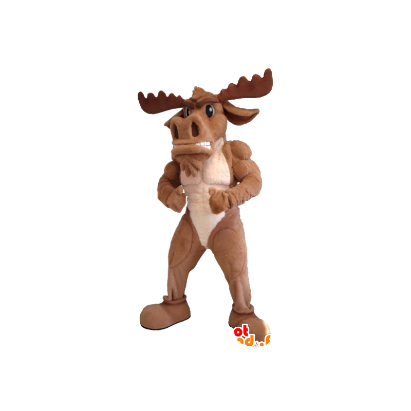 Moose mascot, brown caribou - MASFR20401 - Animals of the forest