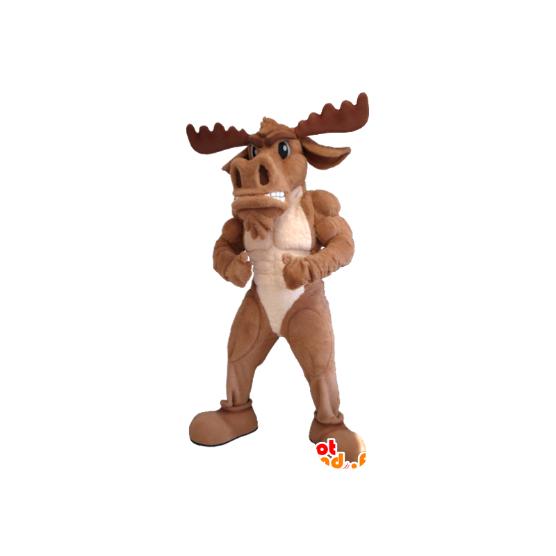 ムースのマスコット、茶色のカリブー-MASFR20401-森の動物