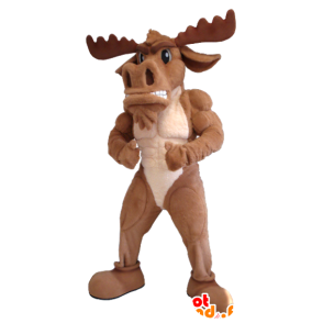 Mascotte d'élan, de caribou marron - MASFR20401 - Animaux de la forêt