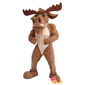 Moose mascot, brown caribou - MASFR20401 - Animals of the forest