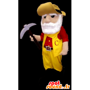 Gold Digger mascotte bebaarde mijnwerker - MASFR20404 - Human Mascottes