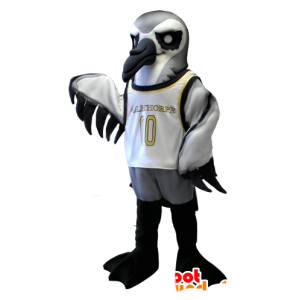 Mascotte d'oiseau marin, gris, blanc et noir - MASFR20414 - Mascotte d'oiseaux