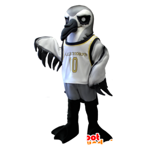 Maskot mořský pták, šedá, bílá a černá - MASFR20414 - maskot ptáci