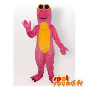Maskot růžové a žluté dinosaurus. Dinosaur Costume - Maskoti dinosaurů - MASFR006412 - SpotSound.fr