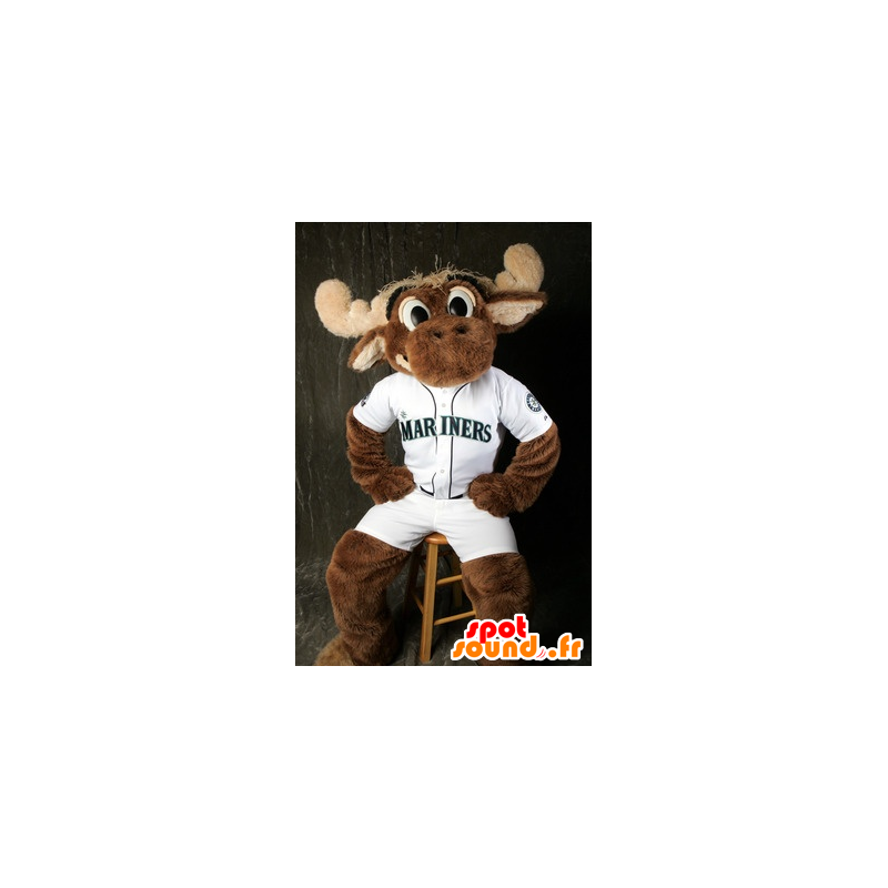 Caribou Maskottchen braun Dynamik - Waldtiere - MASFR20423 - SpotSound.fr