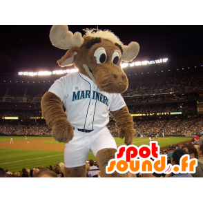 Caribou Maskottchen braun Dynamik - Waldtiere - MASFR20423 - SpotSound.fr