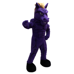 Velmi svalnatý purple kůň maskot - MASFR20425 - kůň maskoti