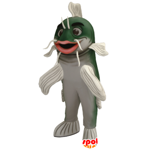 Catfish mascot, green and white - MASFR20427 - Cat mascots