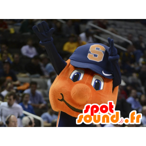 Naranja mascota de baloncesto con una gorra - MASFR20430 - Mascota de deportes