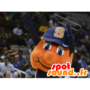 Naranja mascota de baloncesto con una gorra - MASFR20430 - Mascota de deportes