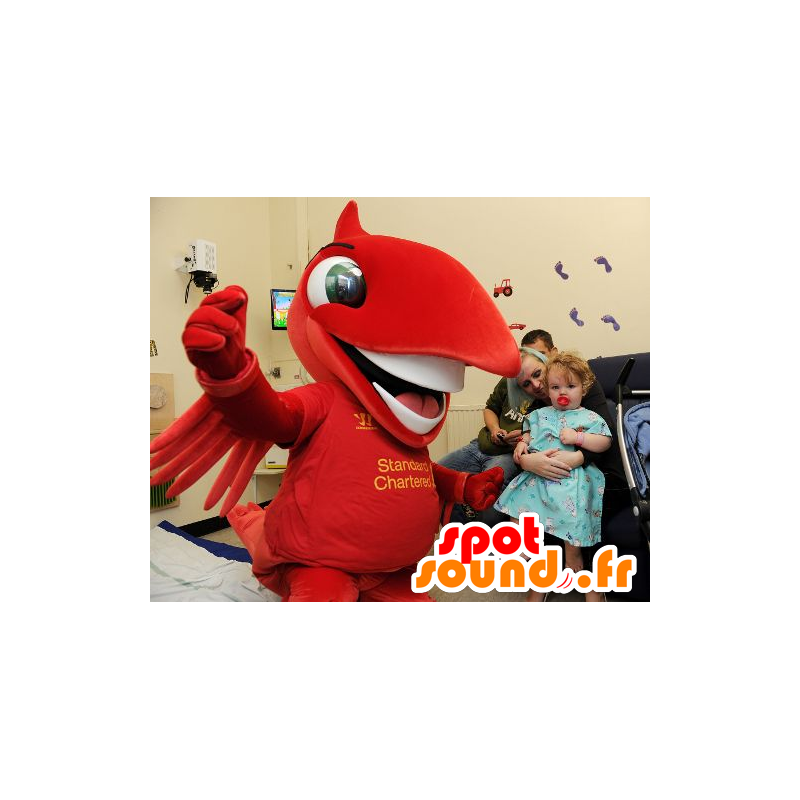 Large red bird mascot - MASFR20431 - Mascot of birds