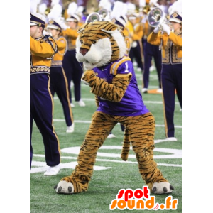 Mascotte de tigre, de félin, en tenue de sport - MASFR20434 - Mascottes Tigre