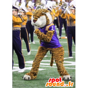 Tiger-Maskottchen, Katze, in der Sportkleidung - MASFR20434 - Tiger Maskottchen