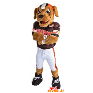 Mascotte de chien en tenue de footballeur américain - MASFR20441 - Mascottes de chien