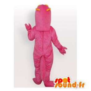 Maskot růžové a žluté dinosaurus. Dinosaur Costume - Maskoti dinosaurů - MASFR006412 - SpotSound.fr