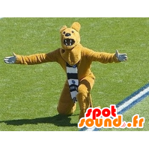 Mascot oso amarillo, rugiendo - MASFR20452 - Oso mascota