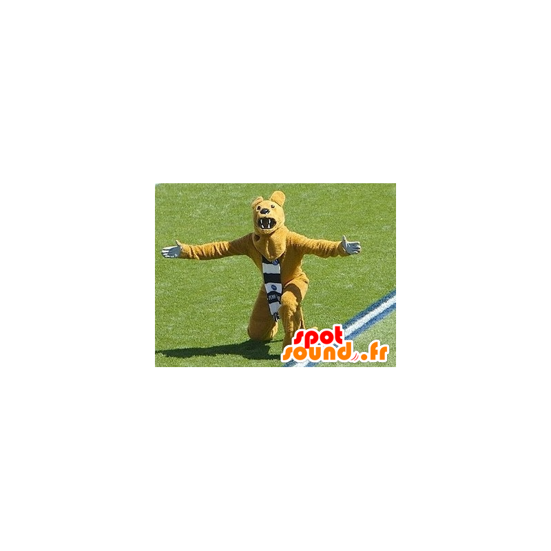 Mascot giallo orso, ruggente - MASFR20452 - Mascotte orso