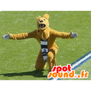 Mascot giallo orso, ruggente - MASFR20452 - Mascotte orso