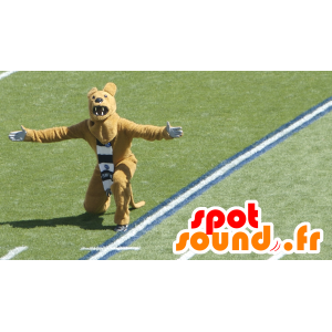 Gul bjørnemaskot, brølende - Spotsound maskot kostume
