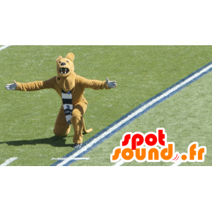 Mascot oso amarillo, rugiendo - MASFR20452 - Oso mascota