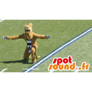 Mascot giallo orso, ruggente - MASFR20452 - Mascotte orso