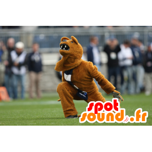 Mascot giallo orso, ruggente - MASFR20452 - Mascotte orso