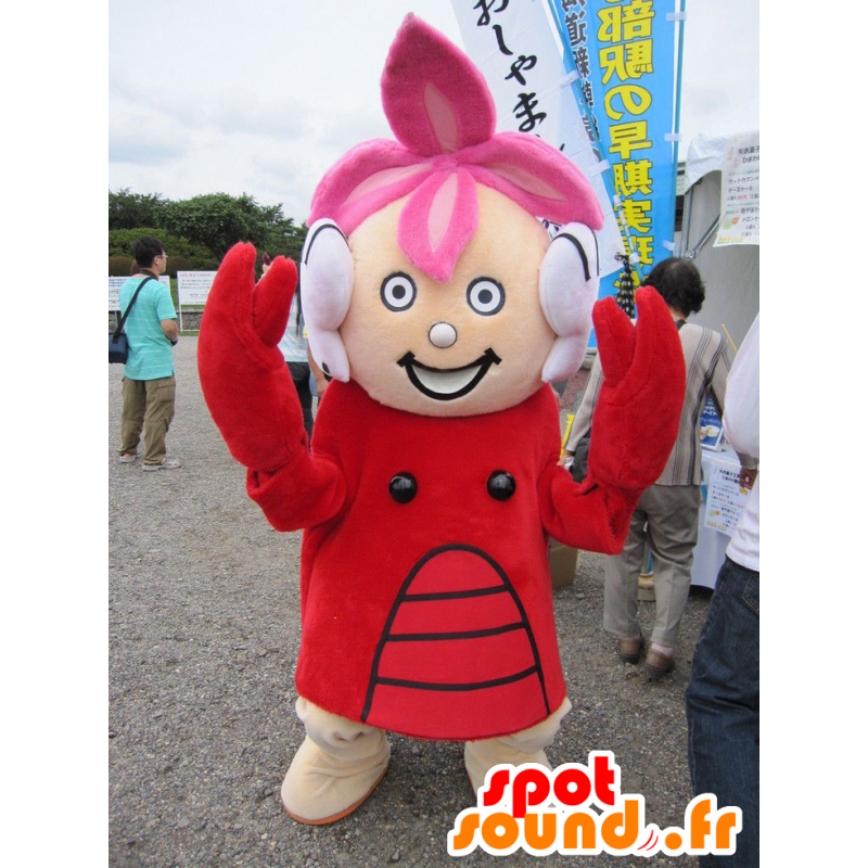 Girl mascot dressed in lobster costume - MASFR20453 - Mascots lobster