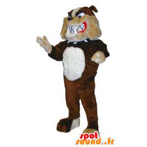 Mascot bulldog brun, beige-hvitt - MASFR20459 - Dog Maskoter