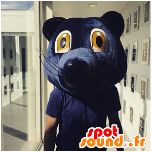 Blue Bear Head Mascot Girondins Bordeaux - MASFR20469 - Bear Mascot