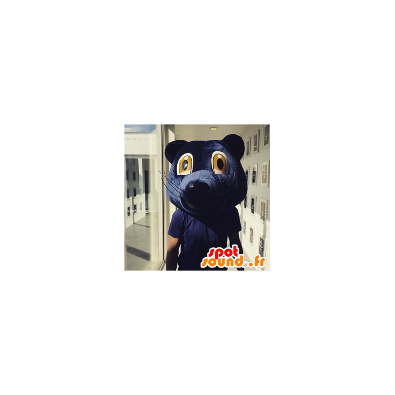 Urso azul da mascote da cabeça Girondins Bordeaux - Mascote do urso - MASFR20469 - SpotSound.fr