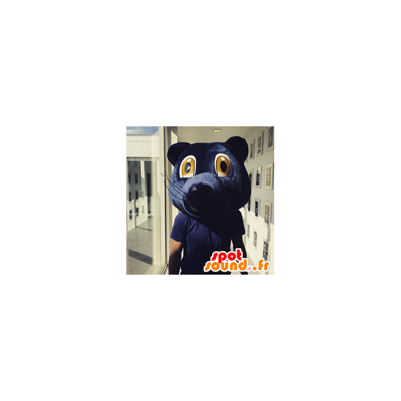 Modrá Bear Head Maskot Girondins Bordeaux - MASFR20469 - Bear Mascot
