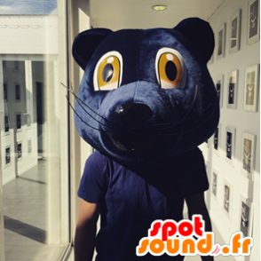 Blue Bear-Kopf-Maskottchen Girondins de Bordeaux - MASFR20469 - Bär Maskottchen