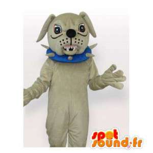 Grå bulldoggmaskot. Bulldog kostym - Spotsound maskot