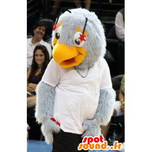 Mascot grijs en oranje vogel - MASFR20475 - Mascot vogels