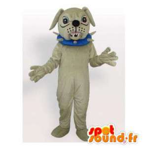 Gray bulldog mascot. Bulldog costume - MASFR006414 - Dog mascots
