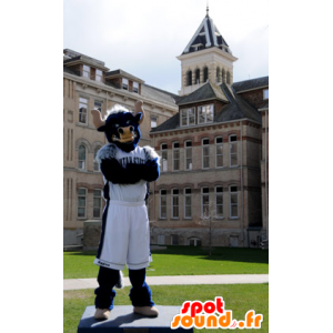 Mascote touro, búfalo azul, preto e branco - MASFR20478 - Mascot Touro